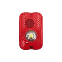 Sirena con Lámpara LED Estroboscópica / 2 Hilos / Montaje en Pared / 16 a 24 Vcd / Configuración Estroboscópica Seleccionable / Texto en Inglés / Color Rojo / Uso exterior | P2GRKLED