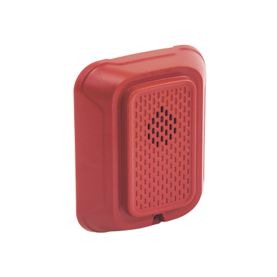 Sirena para Montaje en Pared, 12 a 24 Vcc, Color Rojo, Nuevo Diseño Moderno y Elegante y Menor Consumo de Corriente | HR-L
