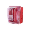 Cubierta para instalar sirenas estrobo en exterior compatible con estrobos sirenas Hochiki color rojo | HGOE-R