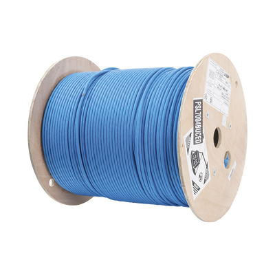 Bobina de Cable Blindado S/FTP de 4 Pares, Cat7, Inmune a Ruido e Interferencias, LSZH (Bajo Humo, Cero Halógenos), Color Azul, Bobina de 500 Metros (1640 Pies) | PSL7004BU-CED
