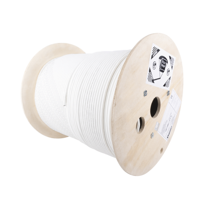 Bobina de Cable Blindado S/FTP de 4 Pares, Cat7, Inmune a Ruido e Interferencias, LSZH (Bajo Humo, Cero Halógenos), Color Blanco, Bobina de 500 Metros (1640 Pies) | PSL7004WH-CED