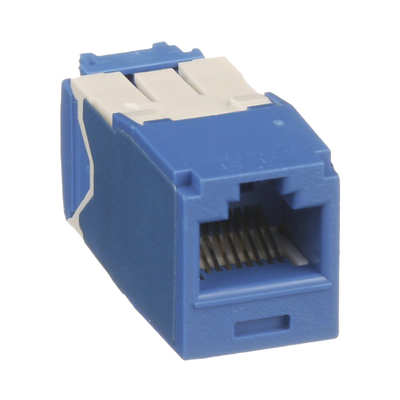 Conector Jack RJ45 Estilo TG, Mini-Com, Categoría 6A, de 8 Posiciones y 8 Cables, Color Azul | CJ6X88TGBU