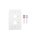 Placa de Pared de 2 Puertos, Keystone, con Espacio para Etiqueta, Color Blanco | LP-FP-22