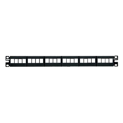 Panel de Parcheo Modular Keystone (Sin Conectores), de 24 Puertos, Espacio Para Identificación con Etiqueta Adhesiva, 1UR | NKFP24Y