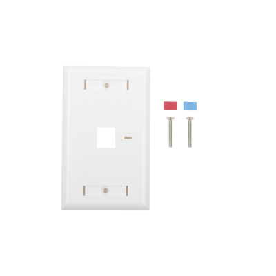Placa de Pared de 1 Puerto, Keystone, con Espacio para Etiqueta, Color Blanco | LP-FP-21