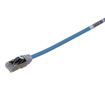 Patch Cord Cat6A, Diametro Reducido 28 AWG, Blindado S/FTP, CM/LS0H, 0.20 Metros (0.66 Pies), Color Azul | STP28X0.2MBU