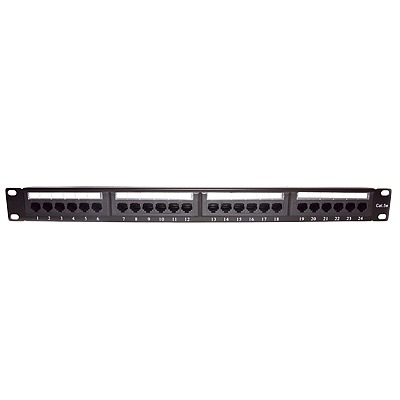Panel de Parcheo de Impacto (110) UTP de 24 Puertos Cat5e, 19 Pulgadas con Barra para Organizar Cable | LP-PP-507