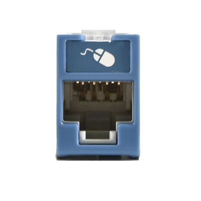 Jack UltraMAX Cat6, UTP, Montaje Híbrido en Placa de Pared (Plano y Angulado), Color Azul, Punch Down | U6-H06NS