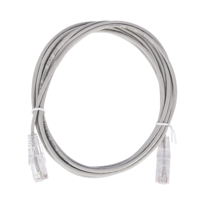 Cable de Parcheo Slim UTP Cat6 - 2 Metros (6.56 Pies) Gris Diámetro Reducido (28 AWG) | LP-UT6-200-GY28
