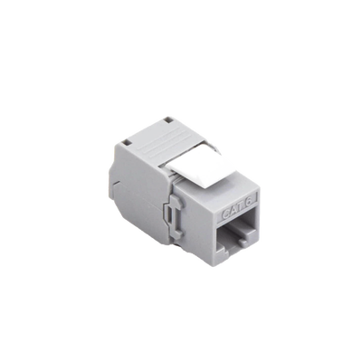 Módulo Jack Keystone Cat6 (Toolless), con Terminación en Ángulo 180 Grados Color Gris, Compatible con Faceplate y Patchpanel Linkedpro | LP-KJ-610-TTGY