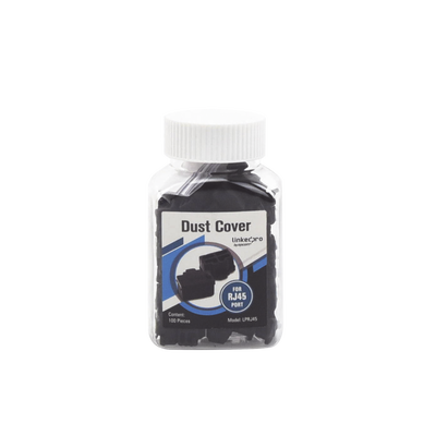 Bote con 100 Protectores Anti-Polvo para Puerto RJ45 Color Negro | LP-RJ45