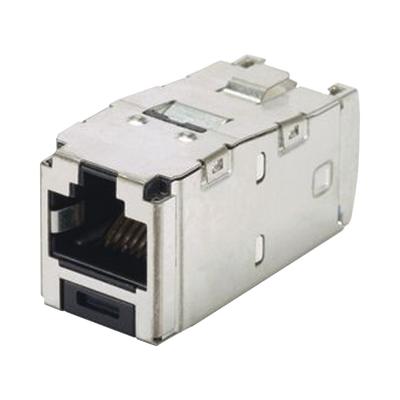 Conector Jack RJ45 Blindado, Estilo TG, Mini-Com, Categoría 6A, de 8 Posiciones y 8 Cables, Color Negro | CJS6X88TGY