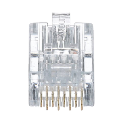 Plug RJ45 Cat5e, Para Cable UTP de Calibres 24-26 AWG, Chapado en Oro de 50 Micras, Paquete de 50 Piezas | MP588-L