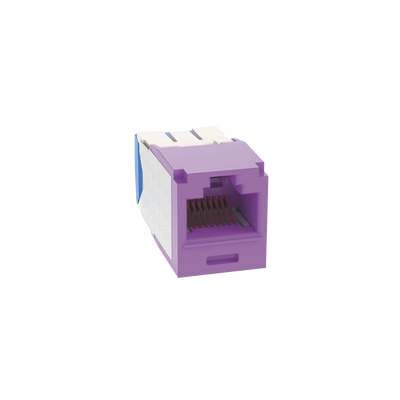 Conector Jack RJ45 Estilo TG, Mini-Com, Categoría 6A, de 8 Posiciones y 8 Cables, Color Violeta | CJ6X88TGVL