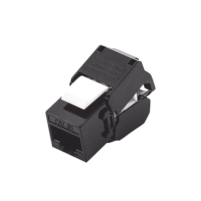 Módulo Jack Keystone Cat5e (Toolless), con Terminación en Ángulo 180 - Color Negro, Compatible con Faceplate y Patchpanel Linkedpro | LP-KJ-516-TTBK