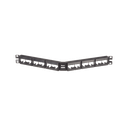 Panel de Parcheo Modular Mini-Com (Sin Conectores), Angulado, Sin Blindaje, Con Etiqueta y Cubierta, de 24 Puertos, 1UR | CPPLA24WBLY