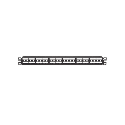 Panel de Parcheo Modular Mini-Com (Sin Conectores), Plano, Sin Blindaje, Alta Densidad, Identificación Pre-Impresa, de 48 Puertos, 1UR | CPP48HDWBLY
