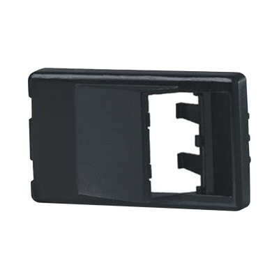Placa de Mobiliario Modular Estándar, Salidas Para 2 Puertos Mini-Com Angulados, Color Negro | CFFPA2BL