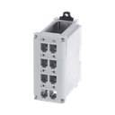 Panel de Parcheo Modular para Cobre, Blindado, de Instalación en Riel DIN Estándar de 35 mm (1.38 pulgadas), 8 Puertos Mini-Com, Color Gris | CDPP8RG-S