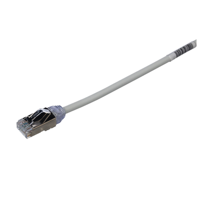 Patch Cord Cat6A, Diametro Reducido 28 AWG, Blindado S/FTP, CM/LS0H, 20 cm (7.87 Pulgadas), Color Gris | STP28X0.2MIG