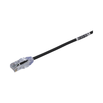 Cable de Parcheo TX6, UTP Cat6, Diámetro Reducido (28AWG), Color Negro, 0.3 Metros (1 Pie) | UTP28SP1BL