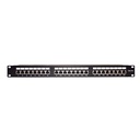 Panel de Parcheo de Impacto Blindado (STP) de 24 Puertos Cat5e, 19 Pulgadas | LP-PP-530