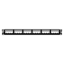 Panel de Parcheo Modular Mini-Com (Sin Conectores), Ultimate IDÆ, Plano, Sin Blindaje, Con Etiqueta y Cubierta, de 24 Puertos, 1UR | UICMPP24BLY