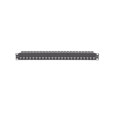 Patch Panel Z-Max de 24 Puertos, Blindado, Precargado con Jacks Categoría 6A, Plano, 1UR | Z6AS-PNL-24K