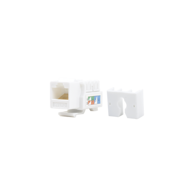 Módulo Jack Keystone Cat5e con Terminación 110 (Punchdown) para Faceplate - Color Blanco | LP-KJ-505-WH