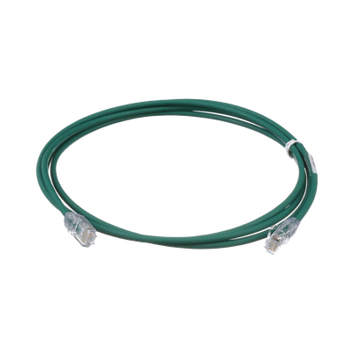 Cable de Parcheo UTP Cat6A, CM/LSZH, Diámetro Reducido (28AWG), Color Verde, 2.13 Metros (7 Pies) | UTP28X7GR
