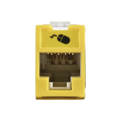 Jack Ultramax Cat6, UTP, Montaje Híbrido en Placa de Pared (Plano y Angulado), Color Amarillo, Punch Down | U6-H05NS