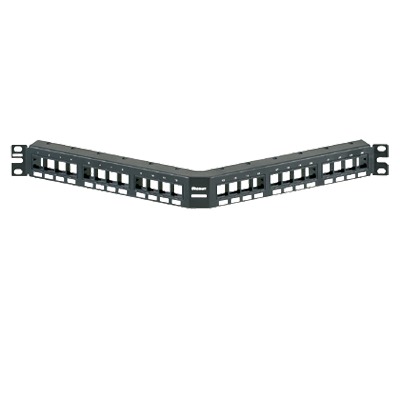 Panel de Parcheo Modular Keystone (Sin Conectores), Angulado, de 24 Puertos, 1UR | NKPPA24FMY