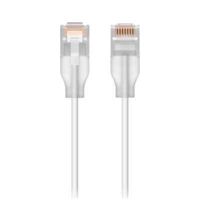 Patchcord UniFi Etherlighting? de 2 Metros (6.56 Pies), hasta 10G / Soporta hasta PoE+++ / Conector RJ45 Transparente para Mejores Efectos de Luz con Switches USW PRO MAX | UACC-CABLE-PATCH-EL-2M-W