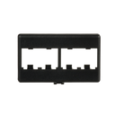 Placa de Mobiliario Modular Estándar, Salidas Para 4 Puertos Mini-Com, Color Negro | CFFP4BL