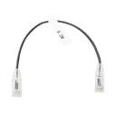 Cable de Parcheo Slim UTP Cat6 - 30 cm (11.81 Pulgadas) Negro Diámetro Reducido (28 AWG) | LP-UT6-030-BK-28