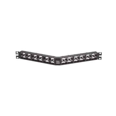 Panel de Parcheo Modular Mini-Com (Sin Conectores), Angulado, Sin Blindaje, Alta Densidad, de 48 Puertos, 1UR | CPPA48HDWBLY