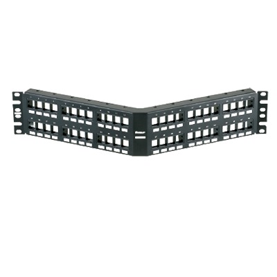 Panel de Parcheo Modular Keystone (Sin Conectores), Angulado, de 48 Puertos, 2UR | NKPPA48FMY