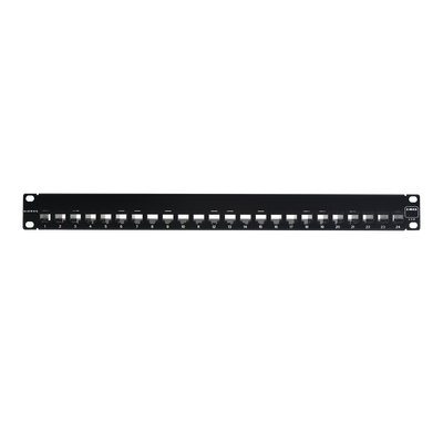Patch Panel UTP Z-MAX de 24 Puertos, Precargado con Jacks Categoría 6, Plano, 1UR | Z6-PNL-24K