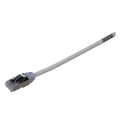 Patch Cord Cat6A, Diametro Reducido 28 AWG, Blindado S/FTP, CM/LS0H, 2 Metros (6.56 Pies), Color Gris | STP28X2MIG