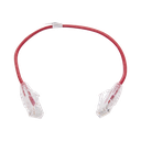 Cable de Parcheo Slim UTP Cat6 - 30 cm (11.81 Pulgadas) Rojo Diámetro Reducido (28 AWG) | LP-UT6-030-RD28
