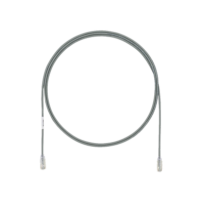 Cable de Parcheo UTP Cat6A, CM/LSZH, Diámetro Reducido (28AWG), Color Gris, 0.30 Metros (1 Pie) | UTP28X1GY