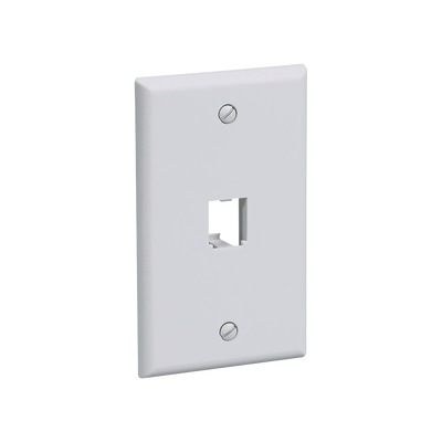 Placa de Pared Vertical Clásica, Salida Para 1 Puerto Mini-Com, Color Blanco | CFP1WH