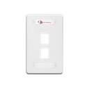 Placa de Pared Modular 10G MAX de 2 Salidas, Color Blanco | 10GMX-FPS02-02