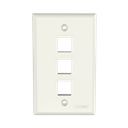 Placa de Pared Vertical, Salida Para 3 Puertos Keystone, Color Blanco Mate | NK3FNIW