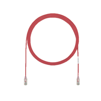 Cable de Parcheo UTP Cat6A, CM/LSZH, Diámetro Reducido (28AWG), Color Rojo, 1.52 Metros (5 Pies) | UTP28X5RD
