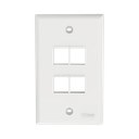 Placa de Pared Vertical, Salida Para 4 Puertos Keystone, Color Blanco | NK4FNWH