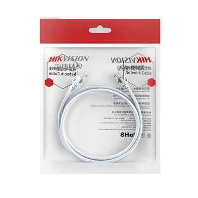 Cable de Parcheo (Patch Cord) / UTP / Cat. 6 (24 AWG) / 2 Metros (6.56 Pies) / Color Blanco/ Ideal para PoE+ / Interior | DS-1NP6UEC0-200-W