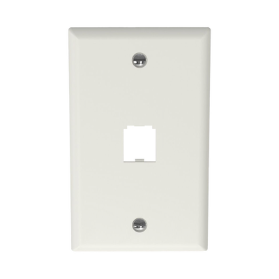 Placa de Pared Vertical Clásica, Salida Para 1 Puerto Mini-Com, Color Blanco Mate | CFP1IW