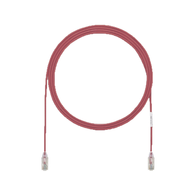 Cable de Parcheo UTP Cat6A, CM/LSZH, Diámetro Reducido (28AWG), Color Rojo, 0.91 Metros (3 Pies) | UTP28X3RD