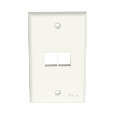Placa de Pared Vertical, Salida Para 2 Puertos Keystone, Color Blanco Mate | NK2FNIW